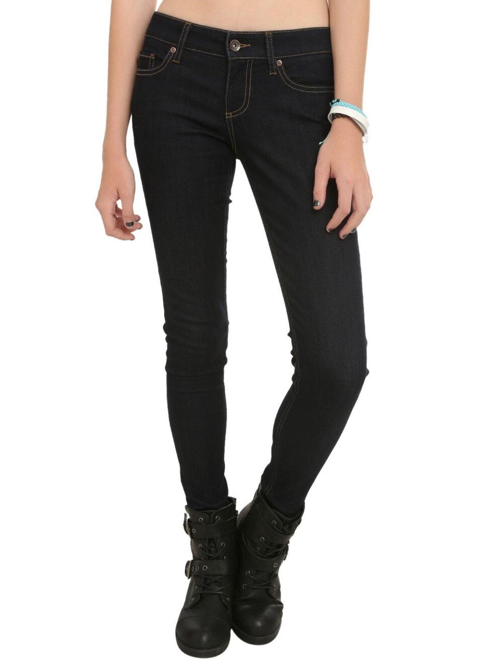 Lovesick Hot Topic Women's 0 Dark Indigo Blue The Skinny Jeans Stretch Denim
